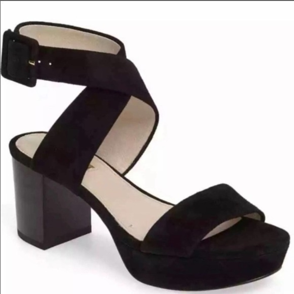 Louise et Cie Harmony Platform heel sandal - black suede
